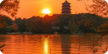 Leifeng Pagoda in Evening Glow — Leifeng at Sunset